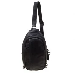 Tumi Black Leather Murano Sling Backpack For Men