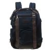 TUMI Navy Blue/Brown Nylon And Leather Alpha Bravo Shaw Backpack For Men