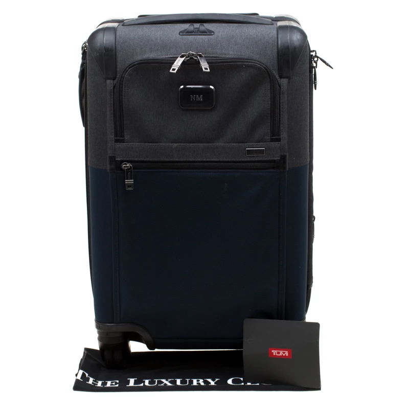 Tumi Blue/Grey Nylon Alpha II Continental Expandable 4 Wheeled Carry-On Luggage Bag For Men - Image 9