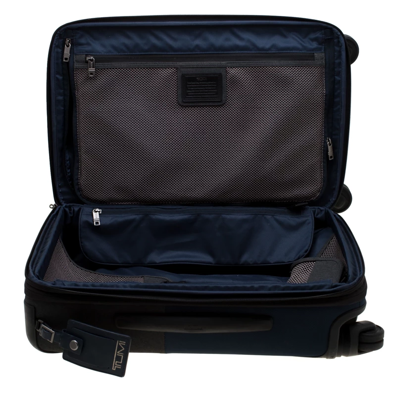 Tumi Blue/Grey Nylon Alpha II Continental Expandable 4 Wheeled Carry-On Luggage Bag For Men - Image 7