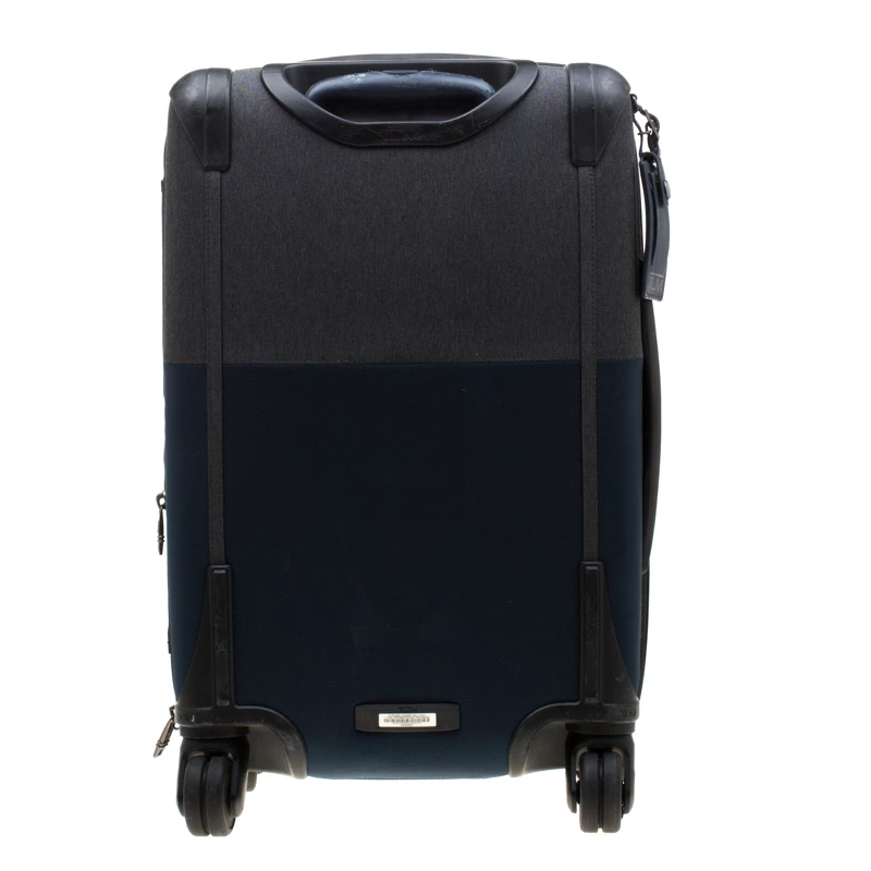 Tumi Blue/Grey Nylon Alpha II Continental Expandable 4 Wheeled Carry-On Luggage Bag For Men - Image 4
