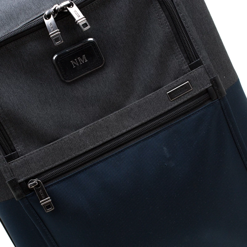 Tumi Blue/Grey Nylon Alpha II Continental Expandable 4 Wheeled Carry-On Luggage Bag For Men - Image 5