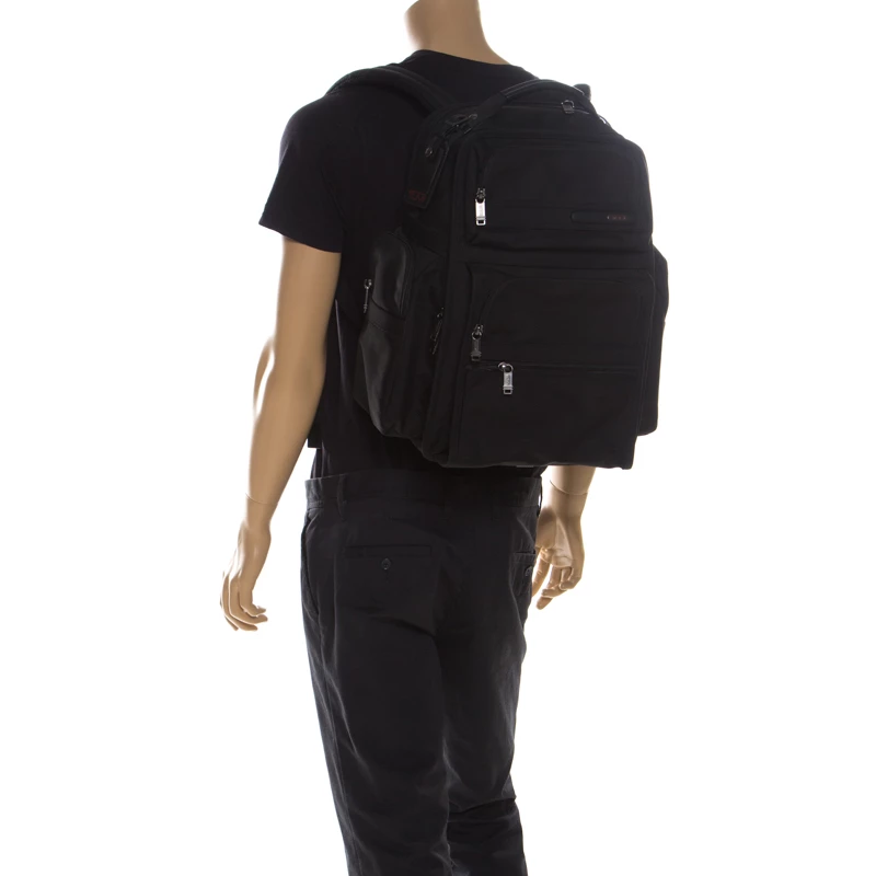 Tumi Black Nylon Expandable Backpack For Men - Image 2
