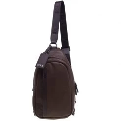 Tumi Brown Leather Murano Sling Backpack For Men