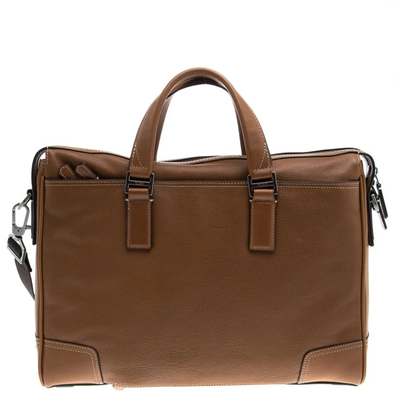 Tumi Brown Leather Irving Slim Briefcase For Men - Image 4