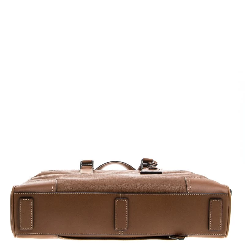 Tumi Brown Leather Irving Slim Briefcase For Men - Image 6