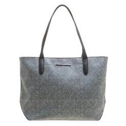 Tumi Grey Canvas Coated And Leather Trim Tote For Women