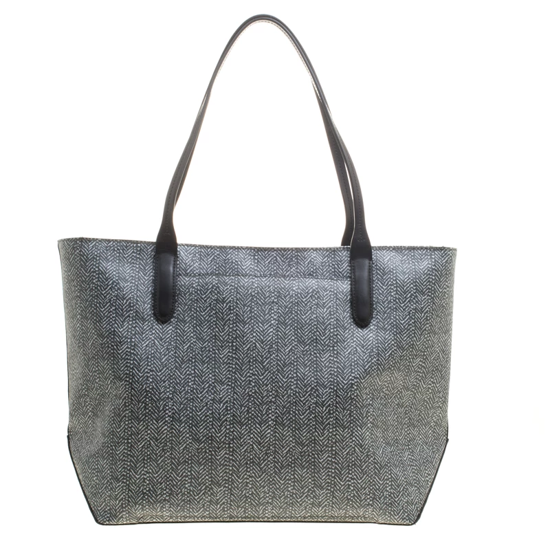 Tumi Grey Canvas Coated And Leather Trim Tote For Women - Image 4