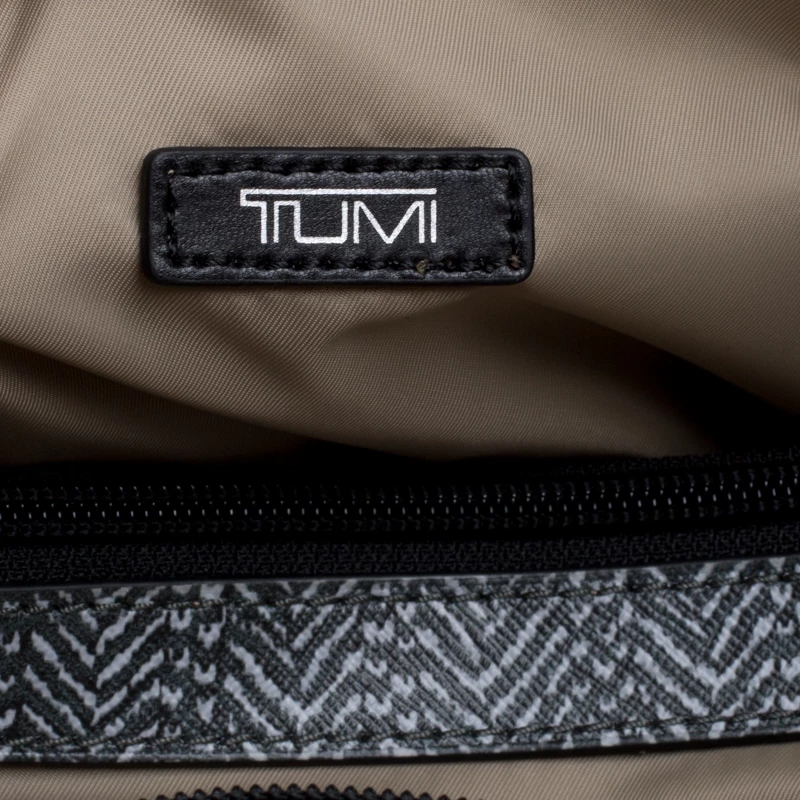 Tumi Grey Canvas Coated And Leather Trim Tote For Women - Image 8