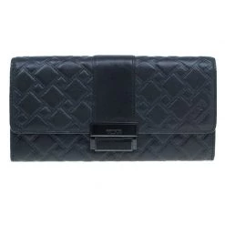 TUMI Black Leather Wallet ID Protection For Women