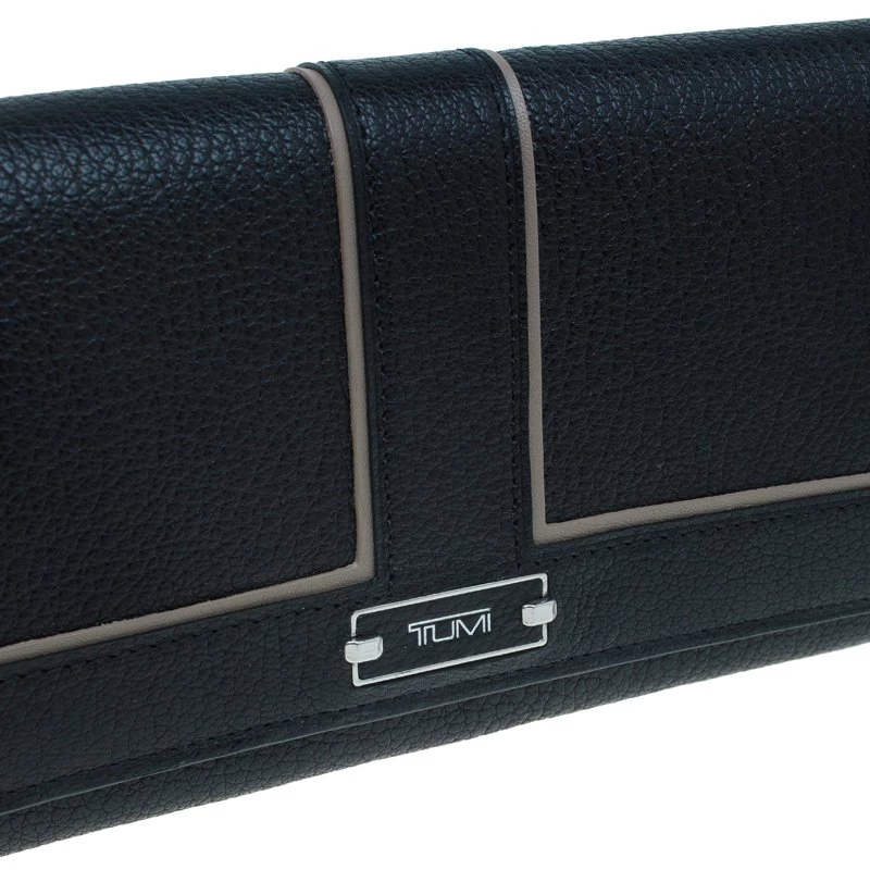 Tumi Black Leather Chelsea Continental Flap Wallet For Women - Image 8