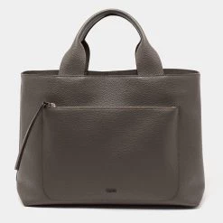 TUMI Grey Leather Satya Satchel For Women