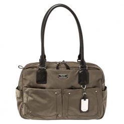 Tumi Khaki Green Nylon Voyageur Geneva Carry All Bag For Women