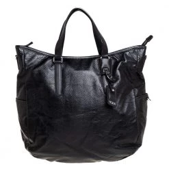 TUMI Black Python Effect Coated Fabric Lucerne Tote For Women