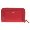 Tumi Red Leather Zip-Around Wallet For Women