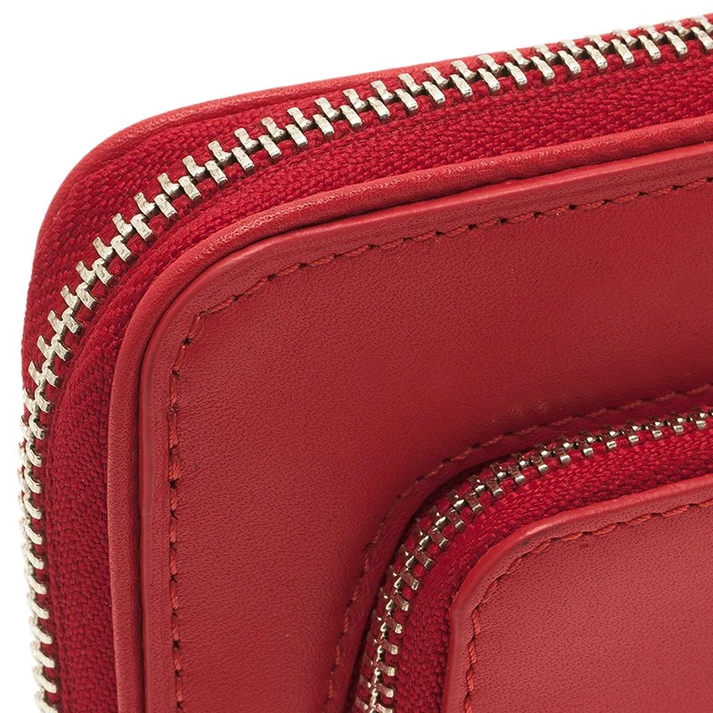 Tumi Red Leather Zip-Around Wallet For Women - Image 7