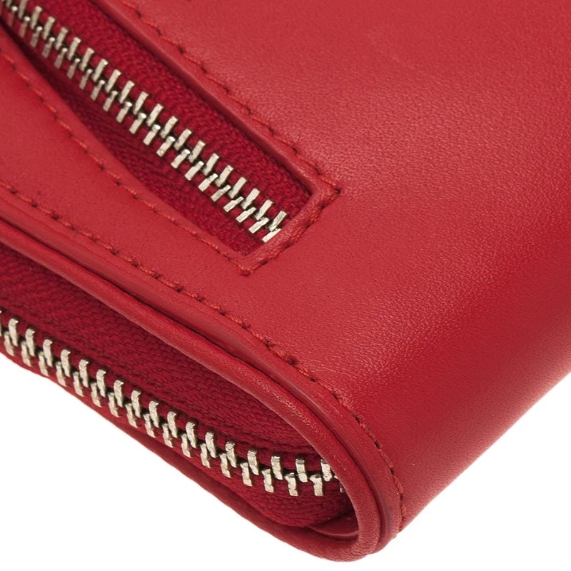Tumi Red Leather Zip-Around Wallet For Women - Image 9