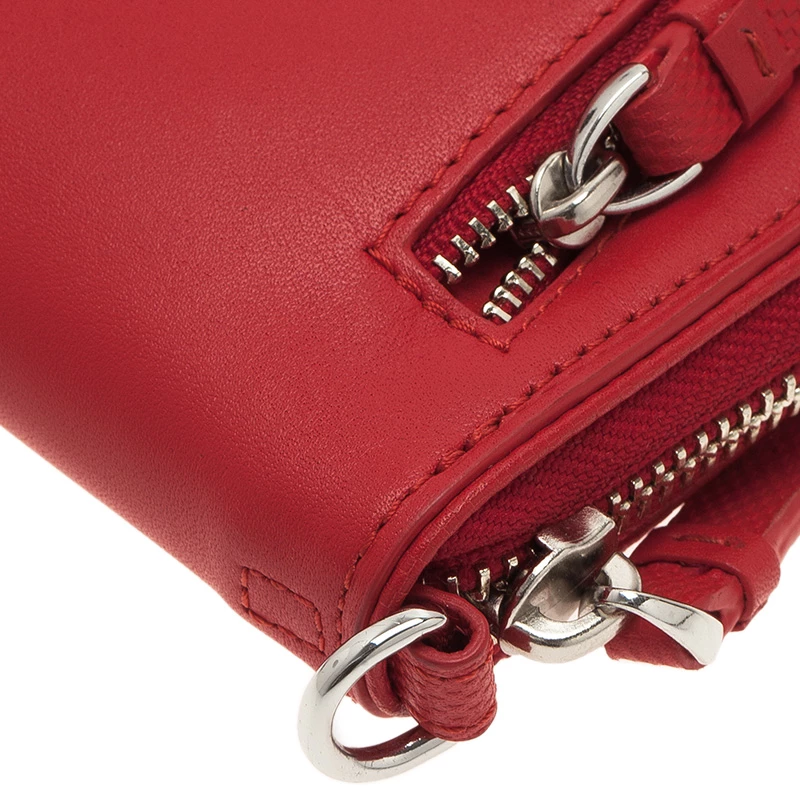 Tumi Red Leather Zip-Around Wallet For Women - Image 10