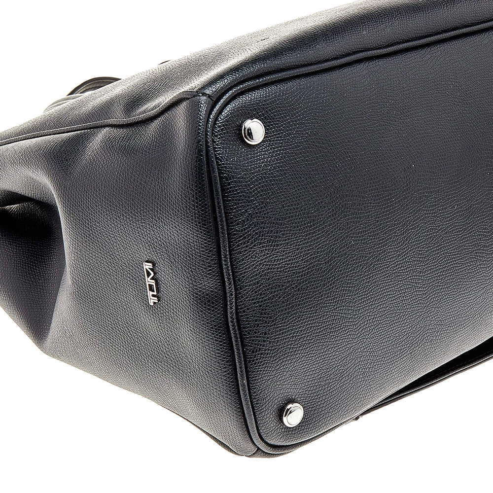 Tumi Black Leather Large And Double Zip Carry All Tote For Women - Image 12