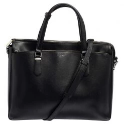 Tumi Black Leather Nia Commuter Laptop Briefcase For Women