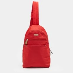 TUMI Red Nylon Luxor Sling Backpack For Women