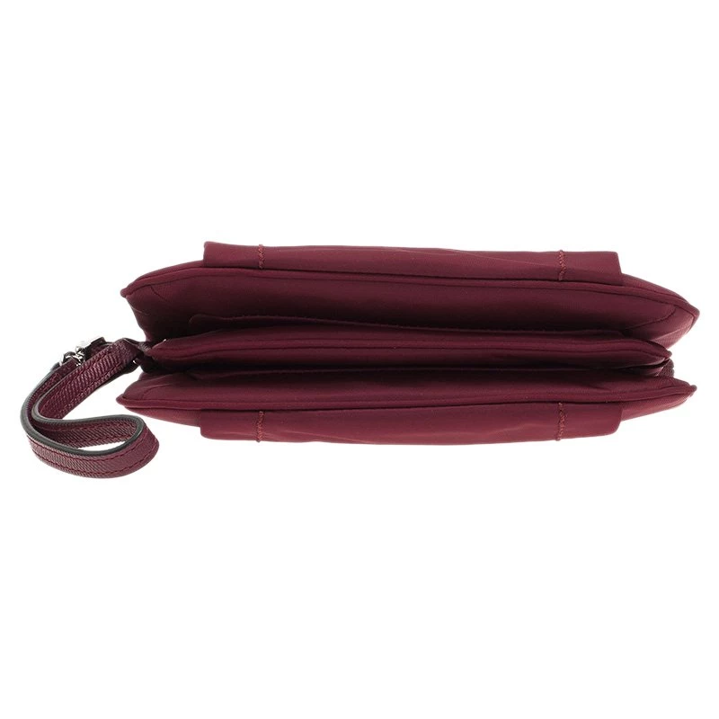 Tumi Burgundy Nylon And Leather Voyageur Pouch For Women - Image 4