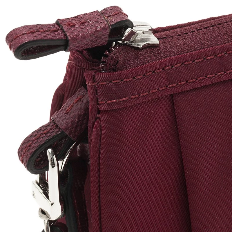 Tumi Burgundy Nylon And Leather Voyageur Pouch For Women - Image 6
