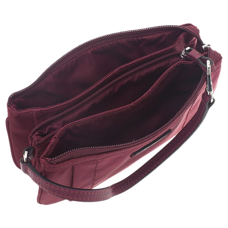 Tumi Burgundy Nylon And Leather Voyageur Pouch For Women - Image 10